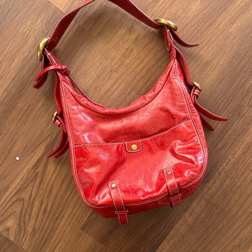 Francesco Biasia Red Leather Hobo Bag